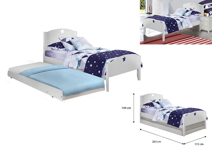 Starlight Super Single Bed Frame with Pull Out Single Bed